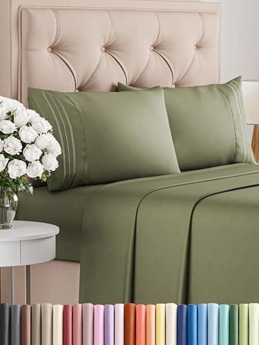 Twin XL 4 Piece Sheet Set Comfy Breathable Cooling Ultra Soft Hotel Luxury Bedding Set w 816 Inch Deep Pockets 1 Flat 1 Fitted Sheet 2 Pillowcases Wrinkle Free Easy Care Sage Green