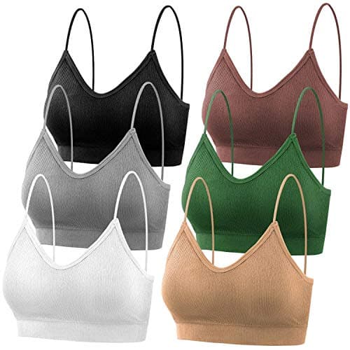 PAXCOO Bras for Women - Pack of 6, Padded Bralettes, Sports & Seamless Bras, L-XL