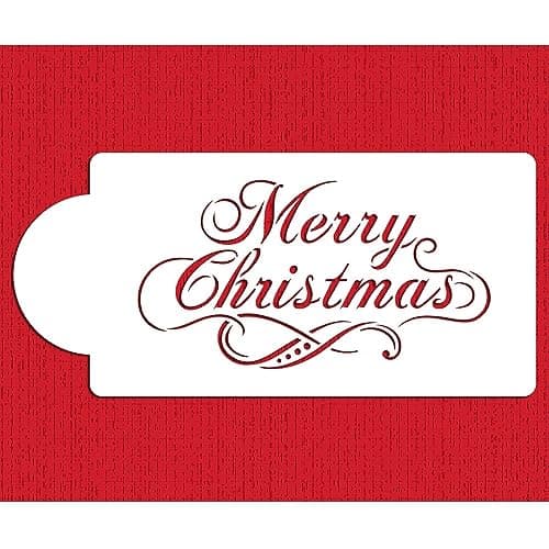 Decorative Merry Christmas Cake Stencil by Designer Stencils