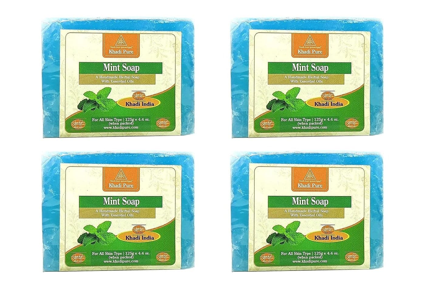 Khadi Pure Herbal Mint Soap 125 g Pack of 4