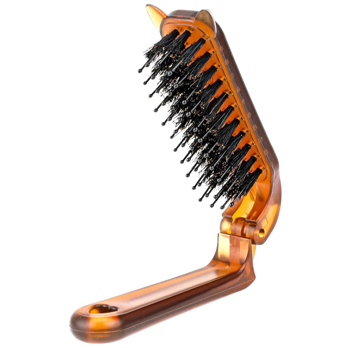 Travel Folding Hair Brush Collapsable Portable Boar Bristle Hair Brush Mini Compact Hairbrush Pocket Size Comb for Women Kids Thick Thin Curly Straight Wet Dry Hair Restore Shine Beard Brush for Men