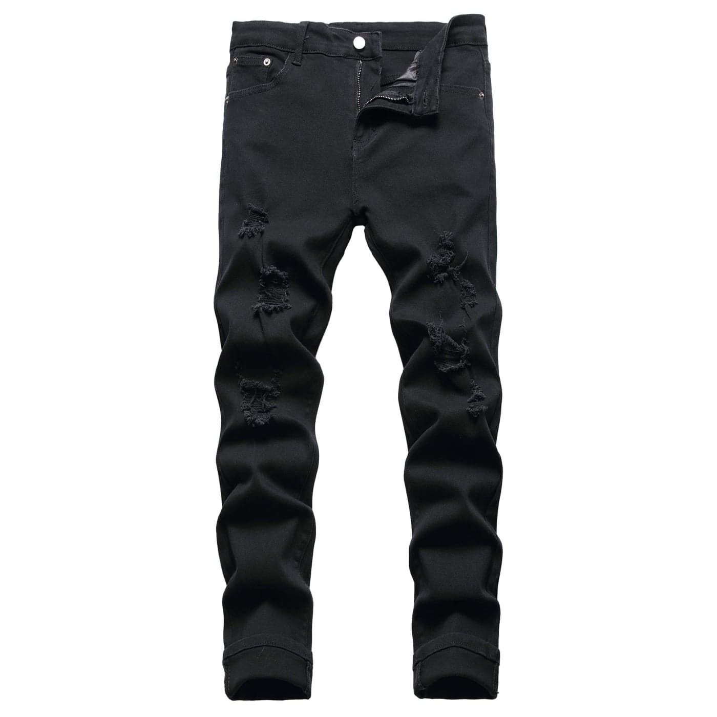 Mens Jeans Skinny Fit Stretch Black Slim Fit Jeans for Men Denim Mens Ripped Skinny Distressed Jeans Destroyed Slim Fit Stretch Pants