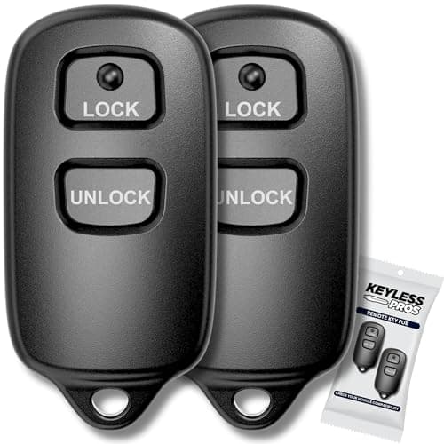 KeylessPros 2Button Keyless Entry Remote Key Fob Replacement fits Toyota Prius Celica Tundra Yaris FJ Cruiser Echo Highlander Rav4 20042006 Scion xA xB HYQ12BBX HYQ12BAN 2Pack