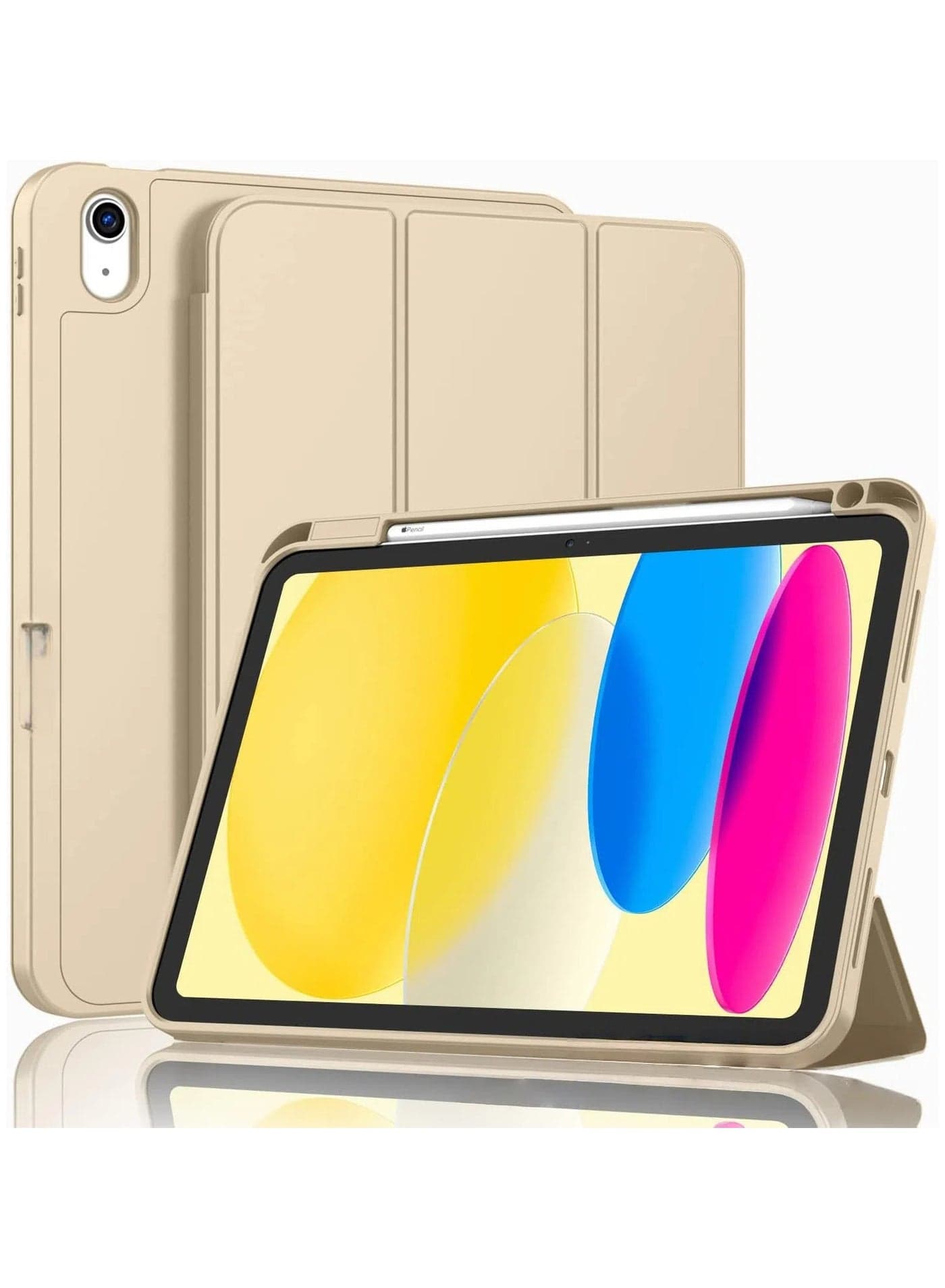iPad (A16) Case/iPad 10th Generation Case 【11-Inch 2025/10.9 Inch 2022】 with Pencil Holder, Smart Cover with Soft TPU Back 【Support Auto Wake/Sleep】
