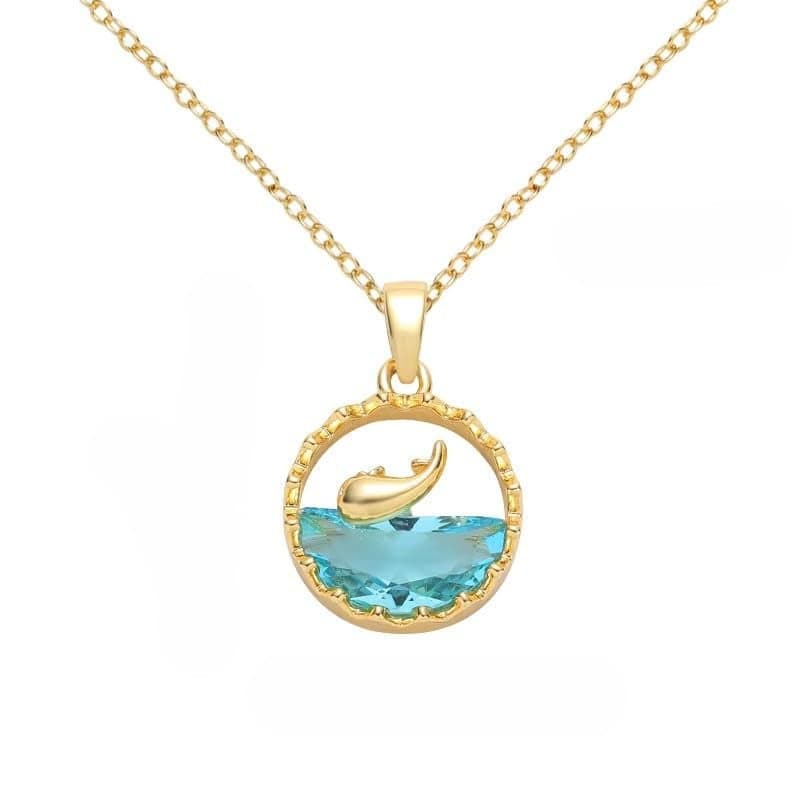 Nakabh Anti-Tarnish Ocean Stain Steel Pendant Necklace Chain for Women Girls (Gold)