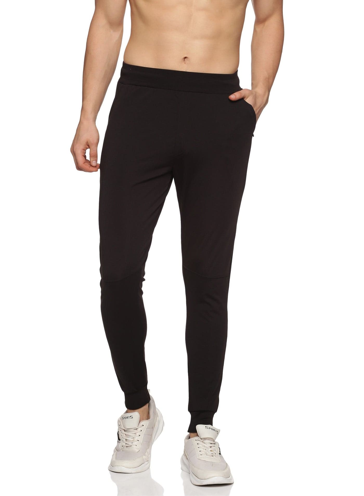 Men's Athleisure Polyester Track Pants (Black)