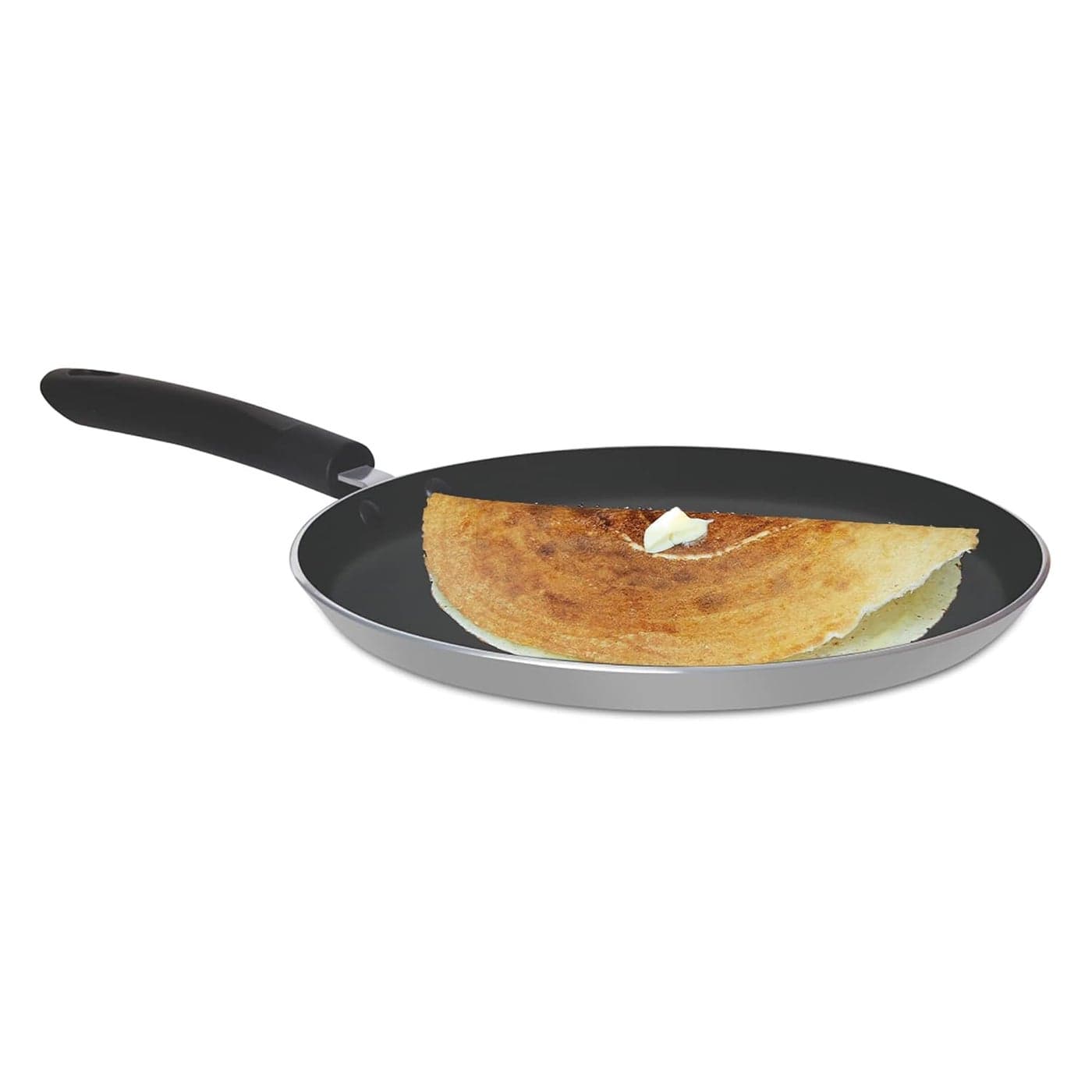 Milton Procook Black Pearl Omni Dosa Tawa with 3 Layers NonStick Coating 32 cm Bakelite Handle Gas Induction Compatible 1 Years Warranty