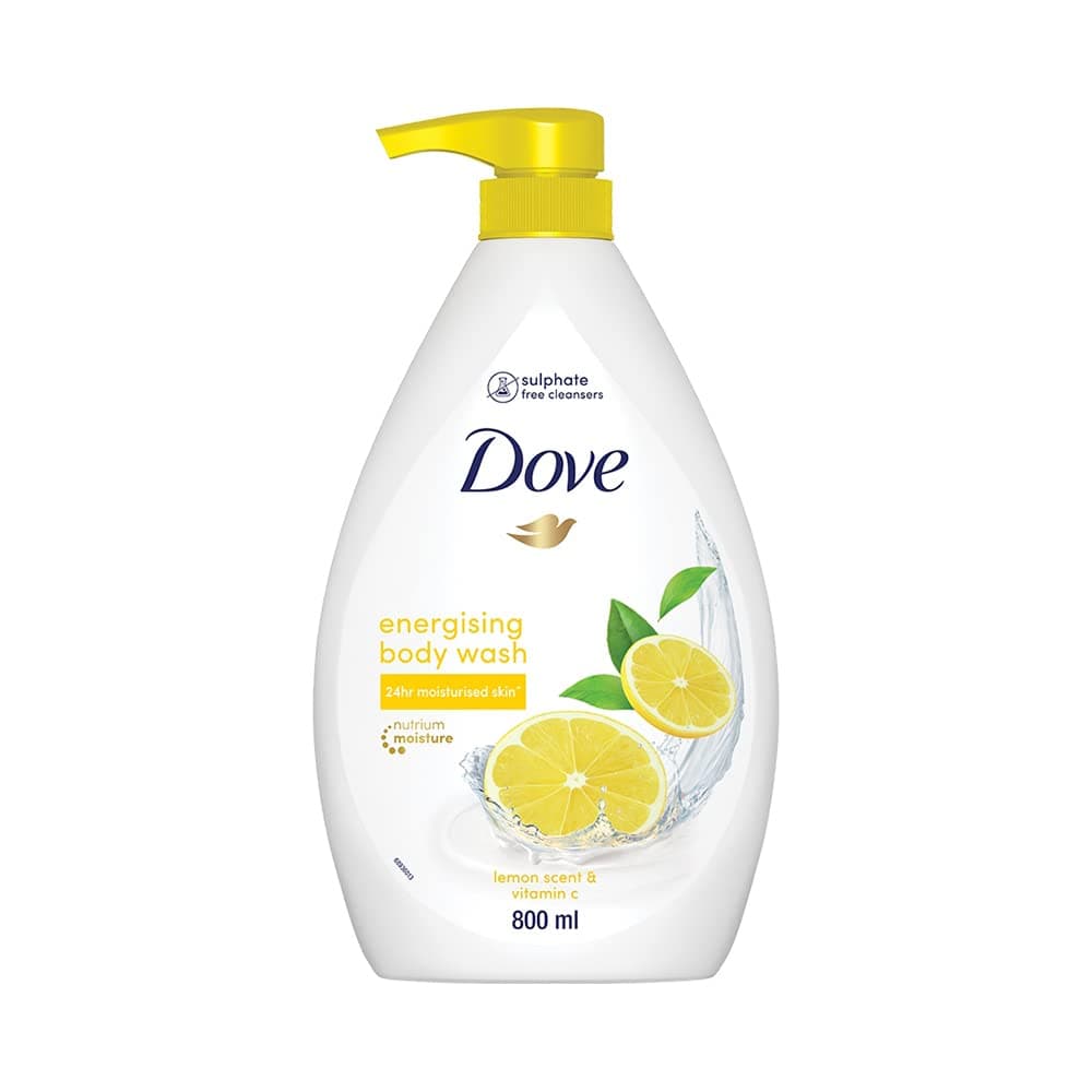 Dove Energising Body wash with energising lemon scent and nourishing Vitamin C 100 gentle and paraben freesulphate free cleansers 100 plant based moisturisers 800ml
