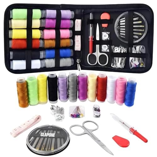 VERAT 72 Pcs Sewing Kit with Box, Portable Sewing Supplies Set with 12 Thread Spools, Scissors, Needles, Tape Measure for DIY, Beginners, Adults, Emergency, Travel & Stitching Items Box for Home
