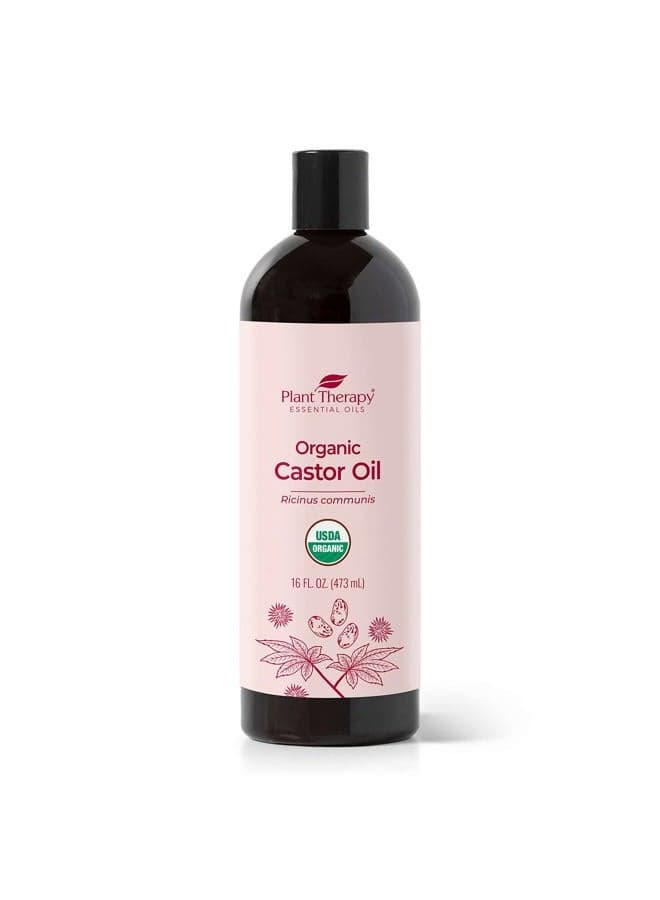 Organic Castor Oil 16oz - 100% Pure & Natural Grade for Nourishing Hair and Skin Treatment - Cold Pressed - USDA Certified - Hexane Free - Stimulates Hair Growth, Treats Dry Skin