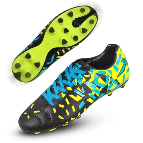 Vector X Acura Football Shoes for Walking | Running | Racing | Sports and Practice | Training | Lace- up | Size-10 | Black-Green |