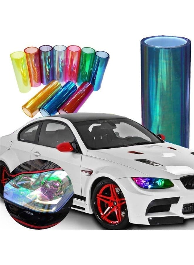 12 by 48 inches Self Adhesive Shiny Chameleon Headlights Tail Lights Fog Lights Films