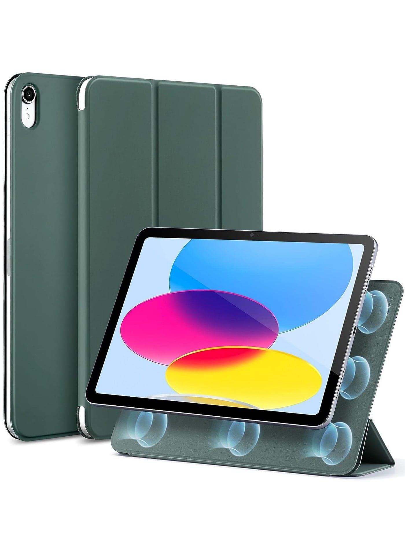 iPad 10th Generation Case, iPad 10 Case(2022), Convenient Magnetic Attachment, Two-Way Trifold Stand, Lightweight Protection, Auto Sleep/Wake, Silky-Smooth Cover, Rebound Series, Green