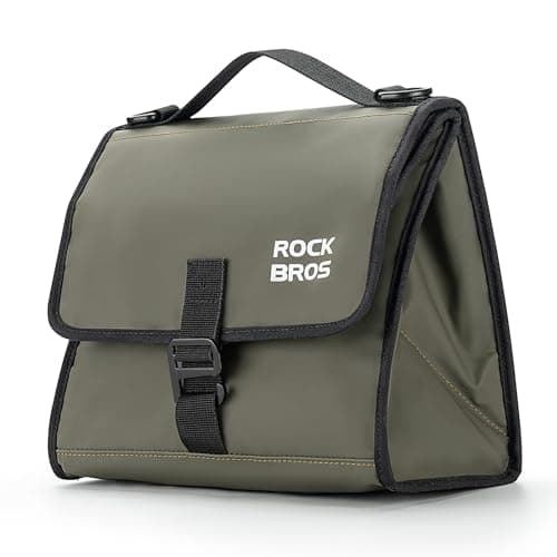 ROCKBROS 4L-7L Adjustable Capacity Bicycle Bag for Brompton Folding Bike, Insulated Lunch Bag Waterproof Crossbody Bag, Deep Green