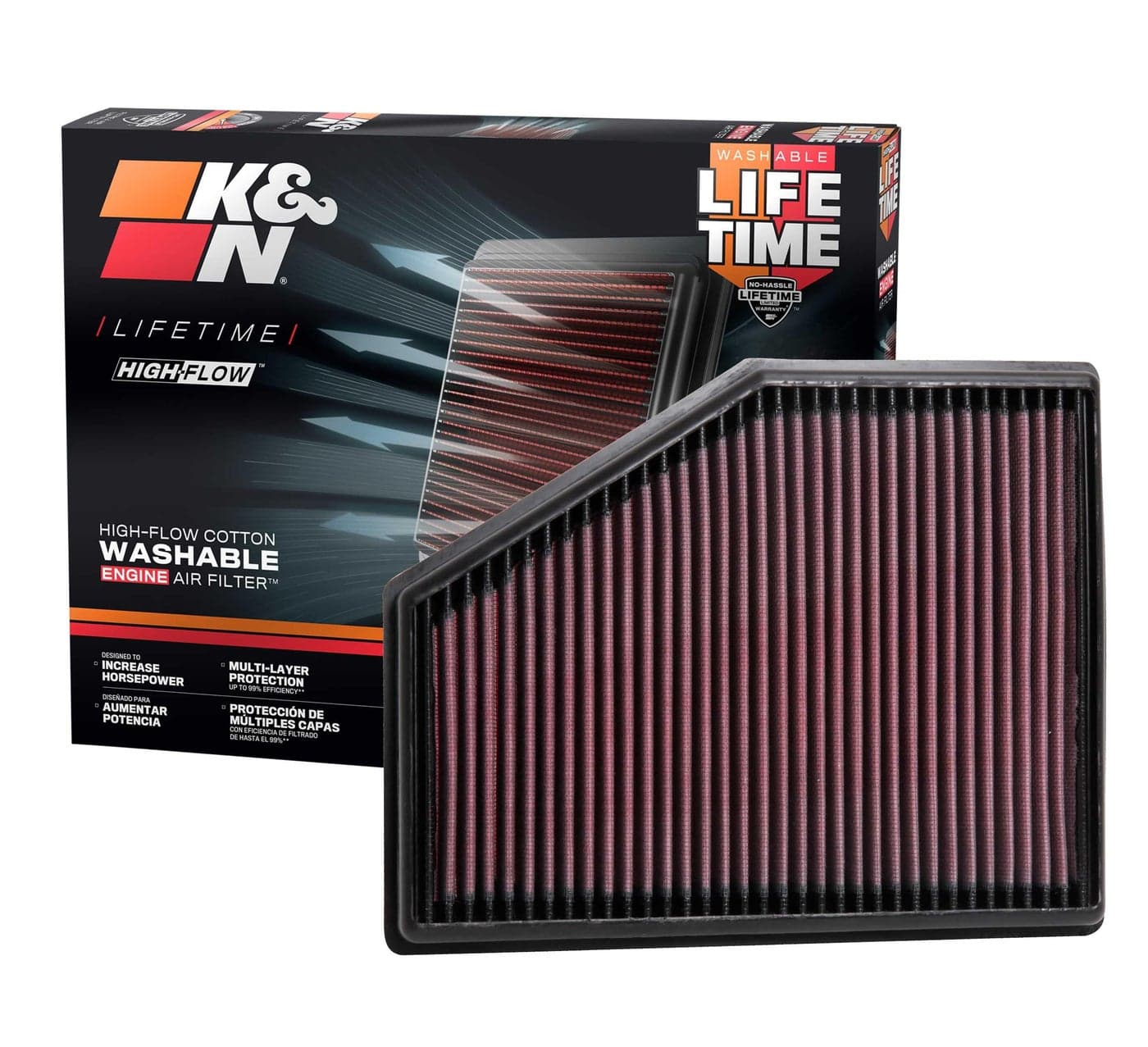 KN HighFlow Original Lifetime Engine Air Filter Increase Power Premium Washable Compatible with 20152024 BMW See Product Description for Select Models 333079