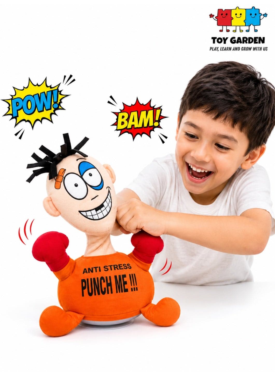 Funny Anti-Stress Punch Me Screaming Toy – Stress Relief Squeezable Plush for Kids and Adults