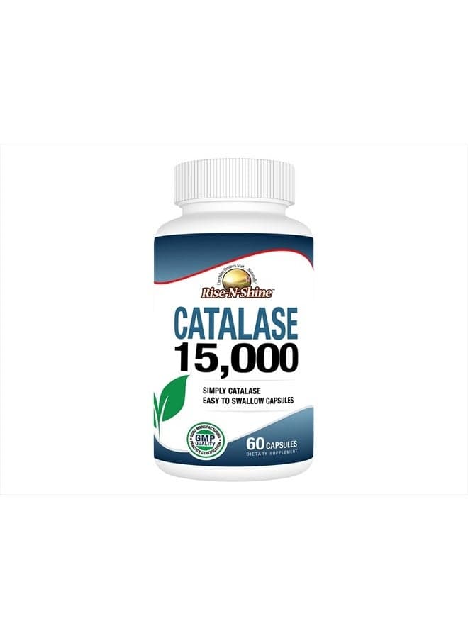Catalase Supplement 15,000 -Powerful Antioxidant Enzyme for Hair Health, Strong Hair Support and More - 60 Count (60-Day Supply)