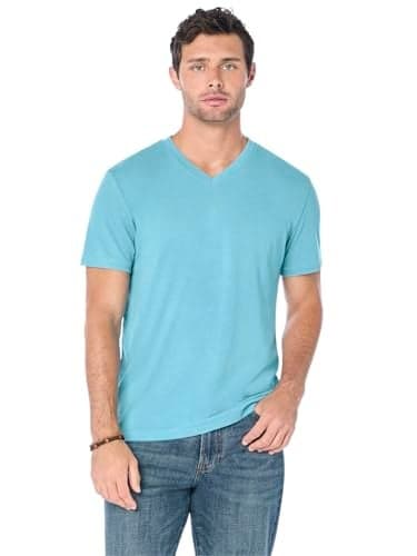 Lucky Brand mens Venice Burnout V-neck Tee T Shirt, Delphinium Blue, Medium US