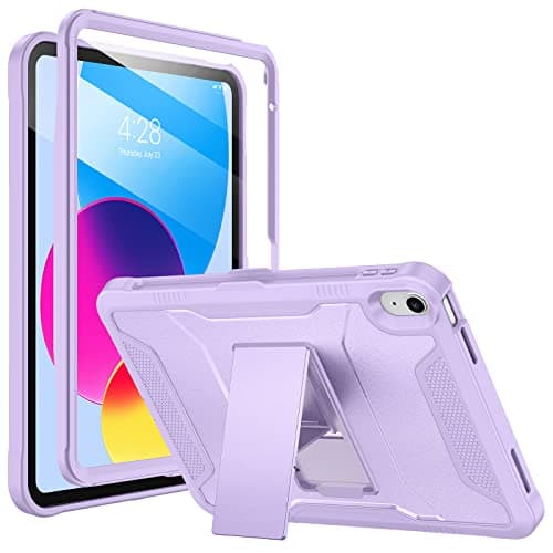 Soke Case for iPad (A16) 11th Generation 11-inch 2025, iPad 10th Generation 10.9-inch 2022, with Built-in Screen Protector and Kickstand, Rugged Full Body Protective Cover - Violet