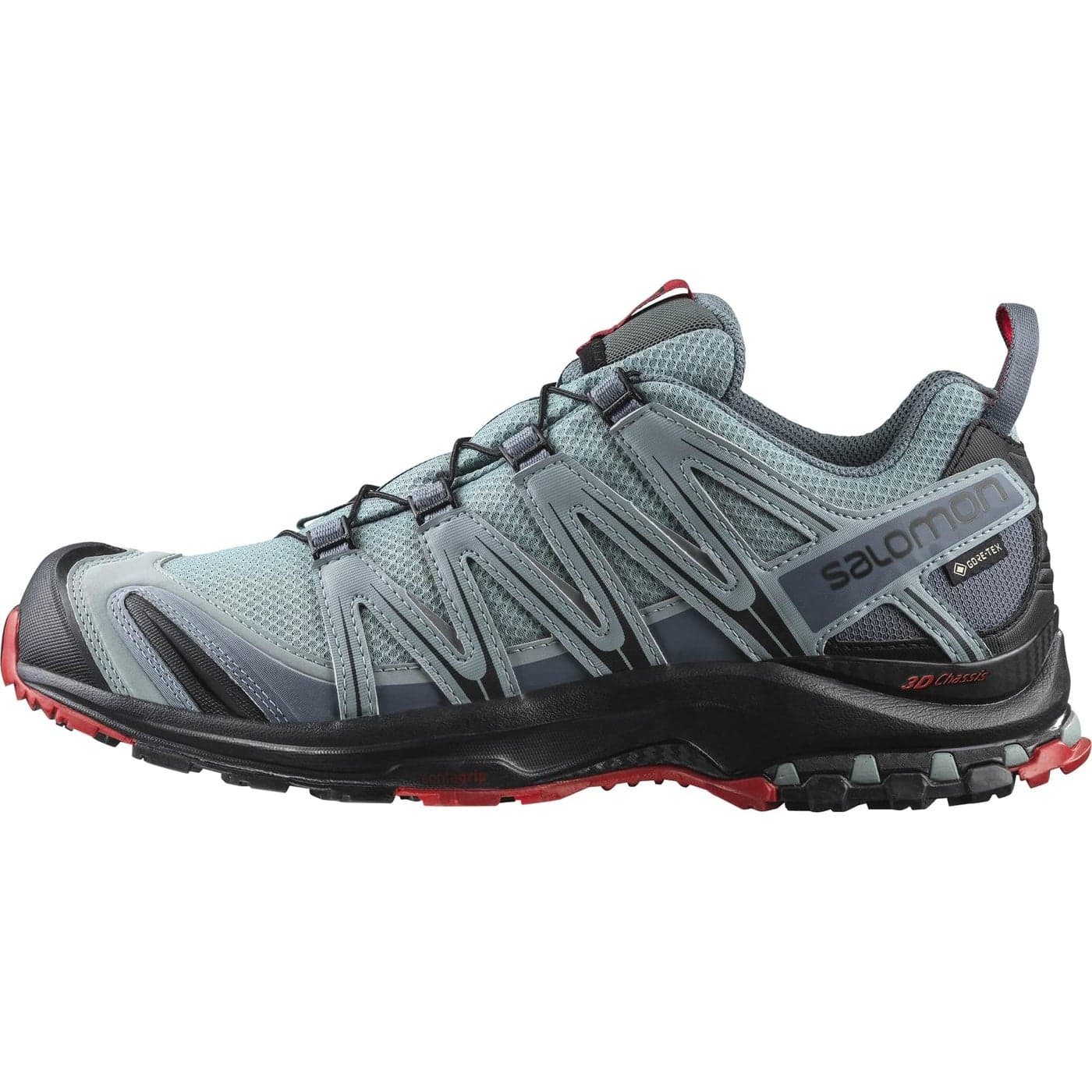 Salomon Mens XA PRO 3D GoreTex Waterproof Trail Running Shoes LeadBlackBarbados Cherry 10