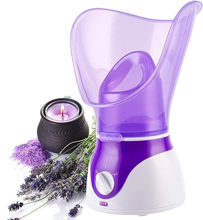 Facial SteamerVOUM Face Steamer for Facial Deep Cleaning Home Facial Sauna Spa Sinuses Humidifier Atomizer Warm Mist Unclogs Pores Unisex Purple