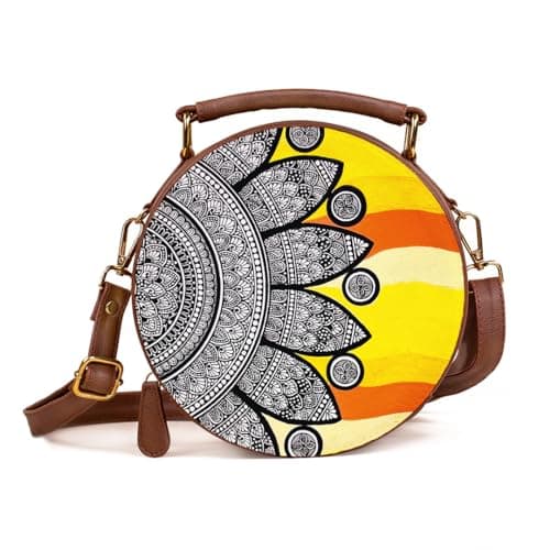 Kalankit Box Sling Bag for Women Girls | Side Sling Purse with Handle and Detachable Strap | Quirky Travel Crossbody Sling | Birthday Gifts Ideas for Teenager Girl