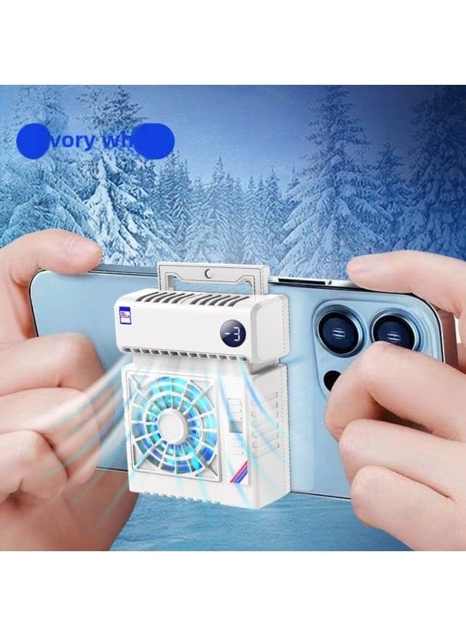 2024 S6 Semiconductor Mobile Phone Radiator Magnetic Suction Live Platform Source Batch-Color:S5 Air-conditioned Radiator-white (digital Display Model With Two Levels Of Cooling Adjustment)