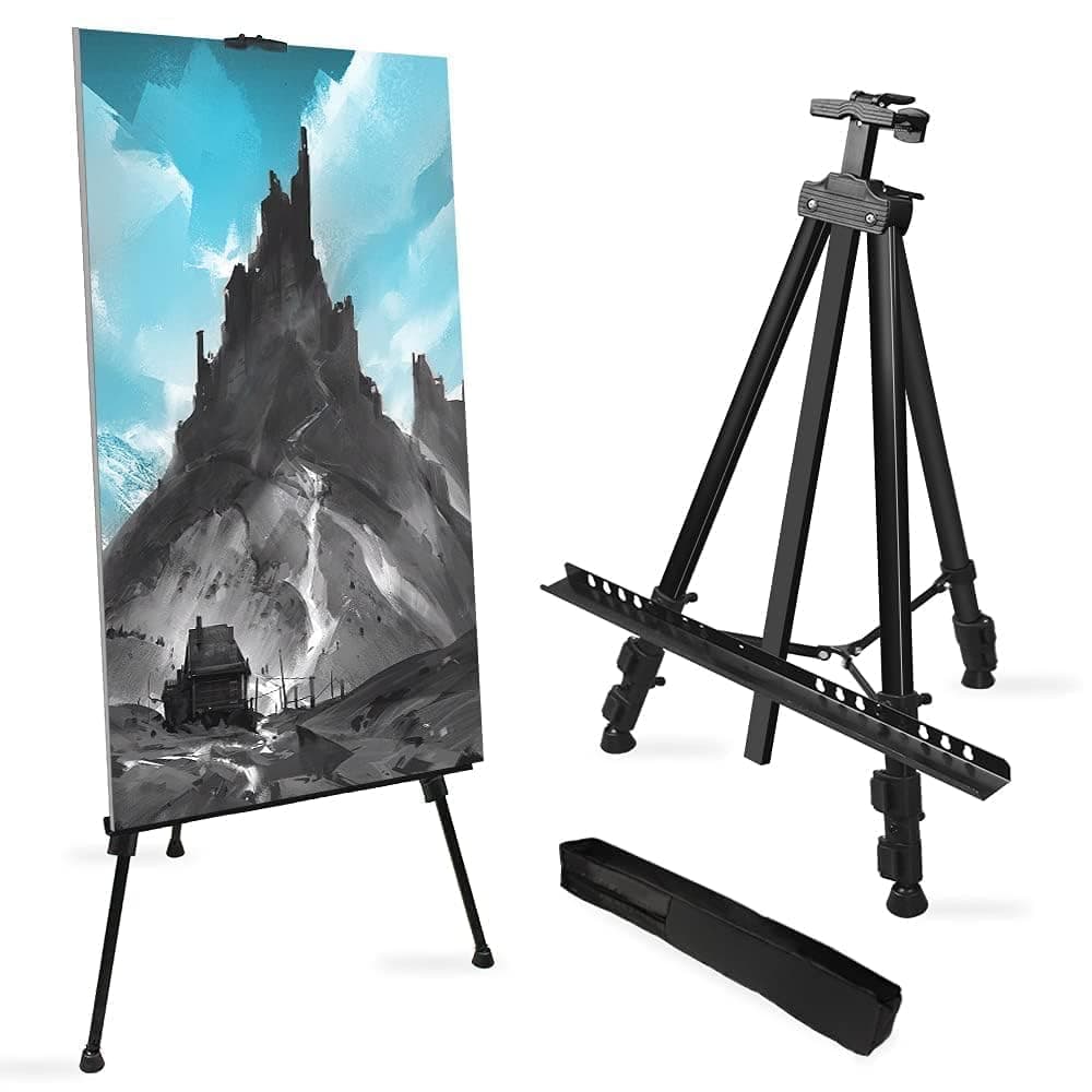 RRFTOK Art Painting Display Easel Stand72Inches Portable Adjustable Metal Tripod with Artist Easels for Canvases Height from 2272for TableTopFloor Paint and DisplayingBlack