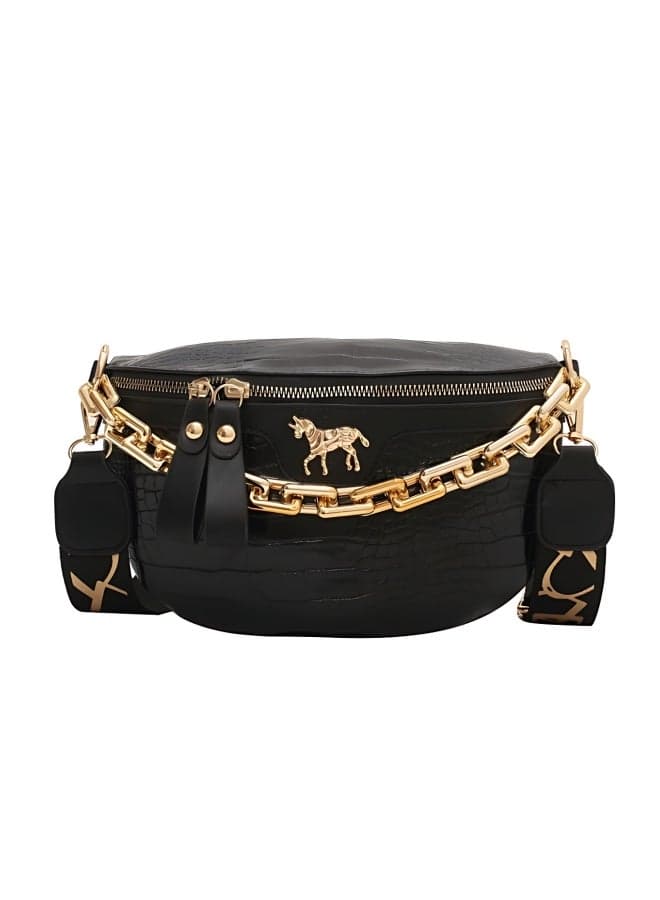 Women's Large-capacity Crossbody Bag, Ladies PU Leather Shoulder Bag Sling Bag Side Bag Carry Bag Messenger Bag, Casual and Versatile Chest Bag Waistpack Belt Bag Hip Bag for Girls/College Students