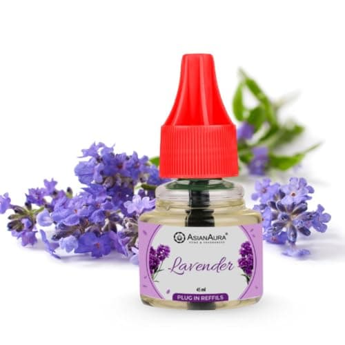 Asian Aura Scented Plugin Refill Kit- Automatic Air Freshener for Home,Office, and Bathroom| Includes 45ml Refill Oil |Ideal for Keeping Rooms Fresh with Long-Lasting Fragrance (Pack of 1, Lavender)