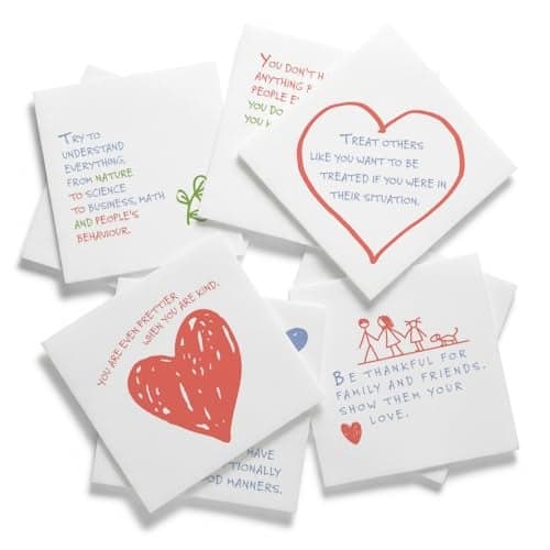 Tiny Truths Lunch Notes for Kids - 50 Motivational Affirmations for Emotional Intelligence on 3-Ply Highly Absorbent Paper Napkins for Lunch Boxes & School