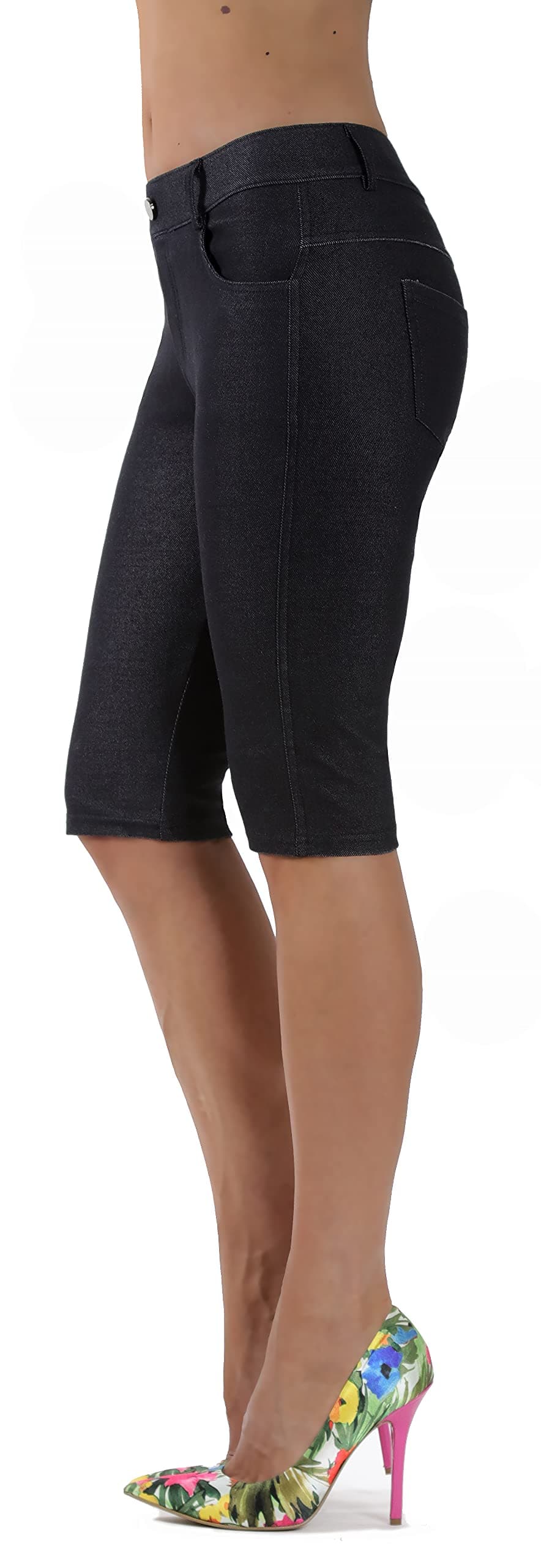 Prolific Health Womens Jean Look Jeggings Tights Yoga Many Colors Spandex Leggings Pants SXXL XLarge Black Bermuda