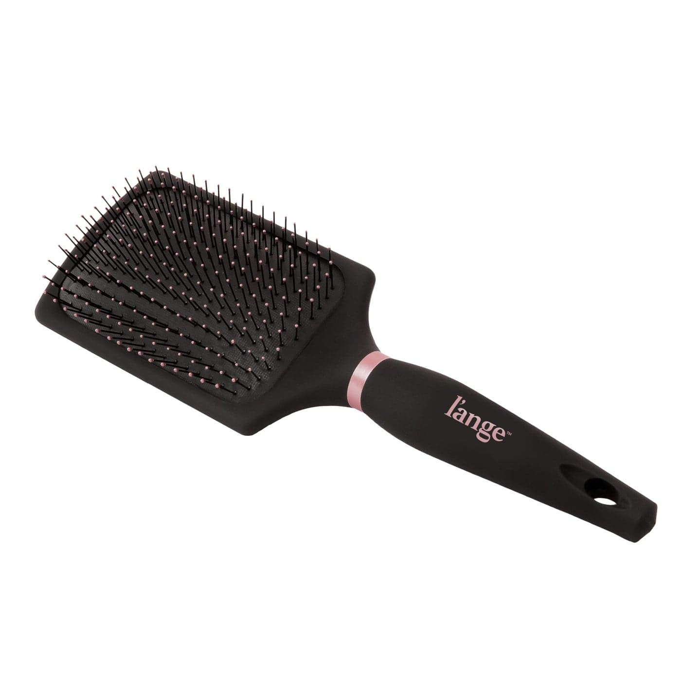 Lange Hair Siena Paddle NylonBoar Brush Helps Groom and Detangle Boar and NylonTipped Bristles Black