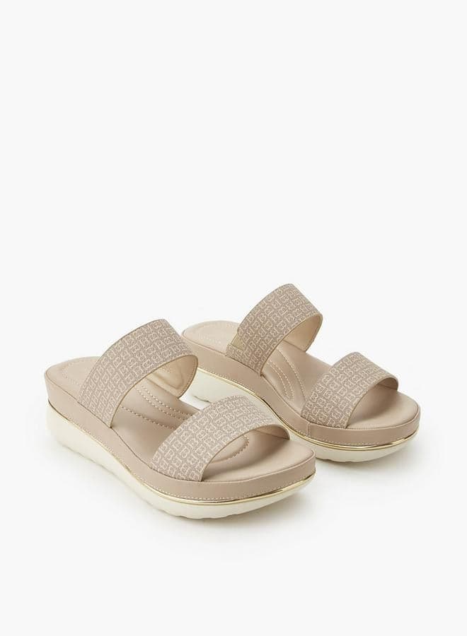 Women Monogram Print Wedge Sandals — 41