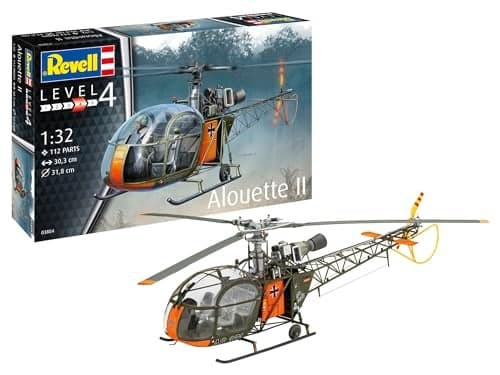 Revell Model Making I Alouette II I Kit I Scale 132 I 191 Pieces I Craft Set from 12 Years I Detailed Model with Authentic Design I Helicopter Moulded Colour
