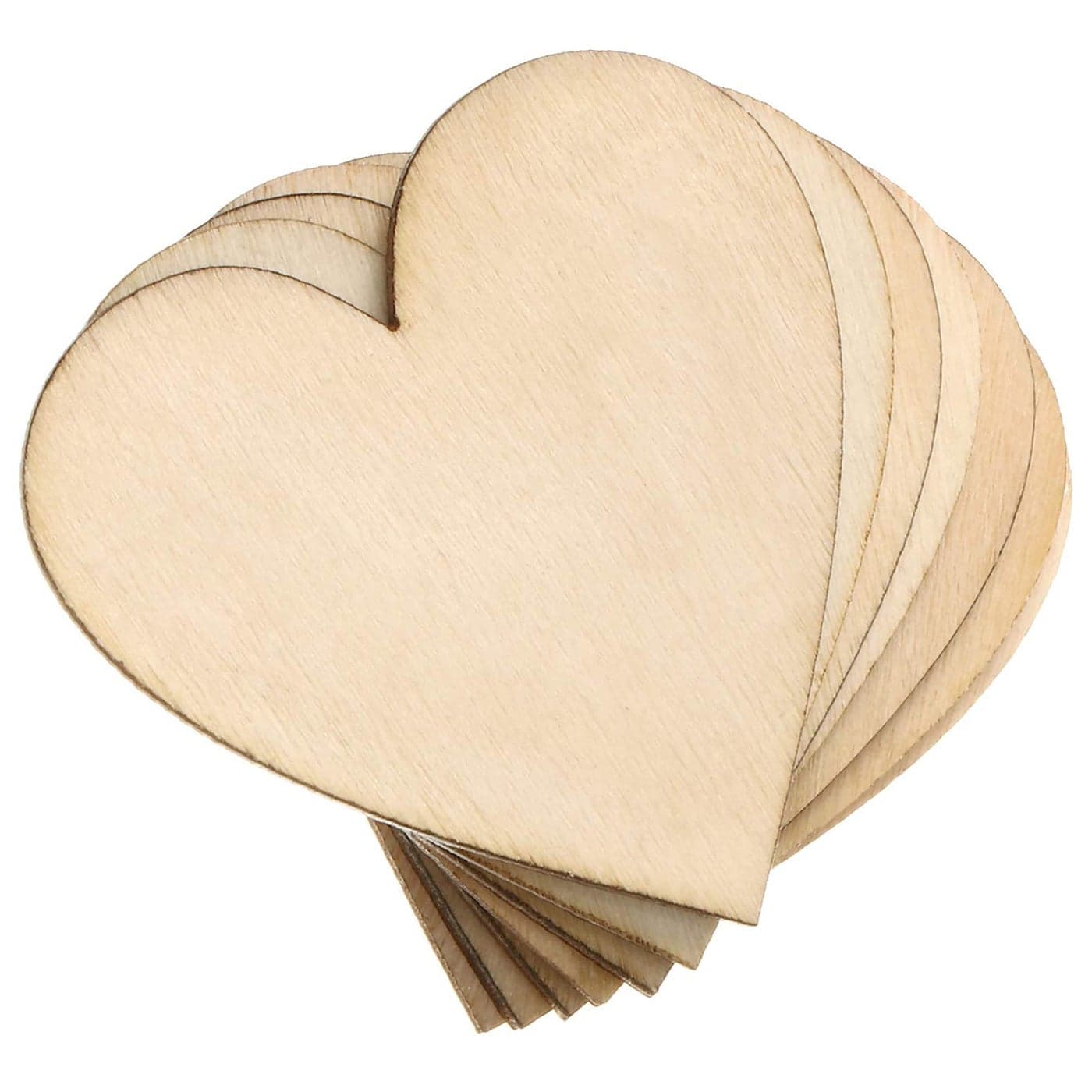 Unfinished Wooden Hearts for Crafts 100 Pcs 2 inch Blank Unfinished Wood Craft Kit with DIY Craft Pieces for Wedding Ornaments Christmas Party Embellishment