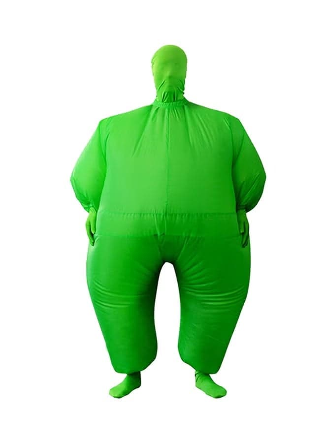 Inflatable Full Body Blow Up Costume Suit Green Inflatable CostumeCelebrate Founding Day National Day Funny Adult Size Green Inflatable Full Body Costume Suit Air Fan Operated Blow Up Fancy Dress Halloween Sports Party Fat Inflatable Jumpsuit Costume National Day Celebration Decorations