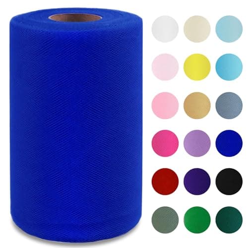 Royal Blue Tulle Fabric Roll 6 by 100 Yards 300 ft Soft Tulle Spool for DIY Crafting Favor Supplies Tutus Wedding Party Decorations Gift Wrapping