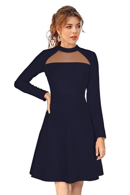 Impression Fab® Dress for Women | one Piece Dress for Women Long | Frock for Women Western Dress for Women | Women Fashion Blue
