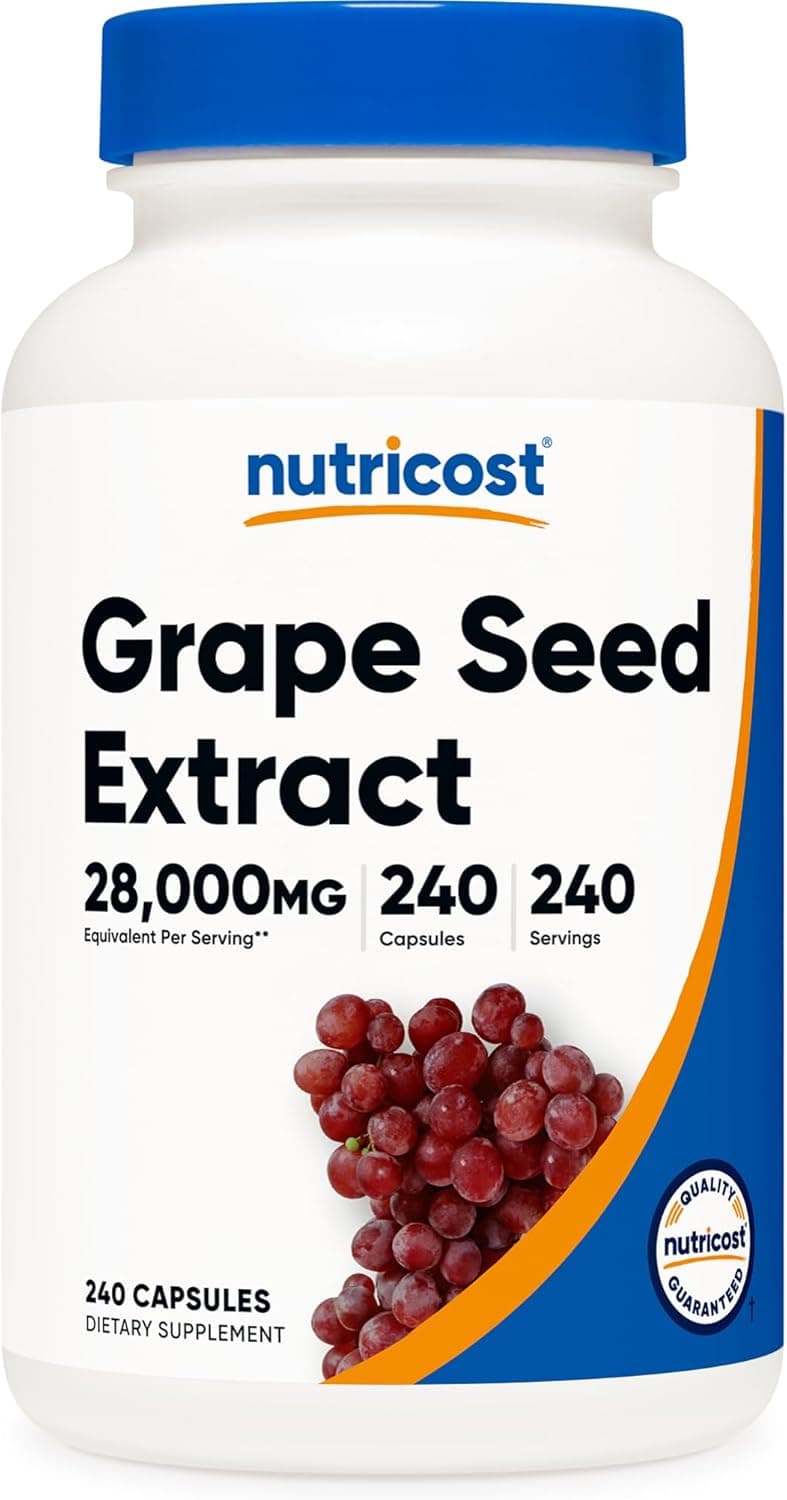 Nutricost Grape Seed Extract 28000mg 240 Capsule NonGMO Gluten Free Vegetarian Friendly