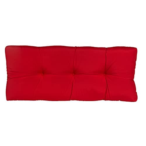 Klear Vu Indoor and Outdoor Bench Cushion Stain Fade Water and UV Resistant Seat Pads for Porch Swing and Patio Furniture 43x19 1 Count Pack of 1 Solid Red