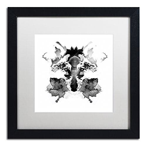 Trademark Fine Art Rorschach by Robert Farkas, White Matte, Black Frame 16x16-Inch