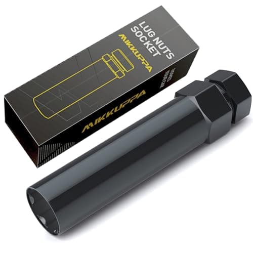 MIKKUPPA 6 Point Spline Lug Nuts Tuner Socket Key Tool - with 17mm Hex for 1/2-20 12x1.5 12x1.25 Black Lug Nut Socket