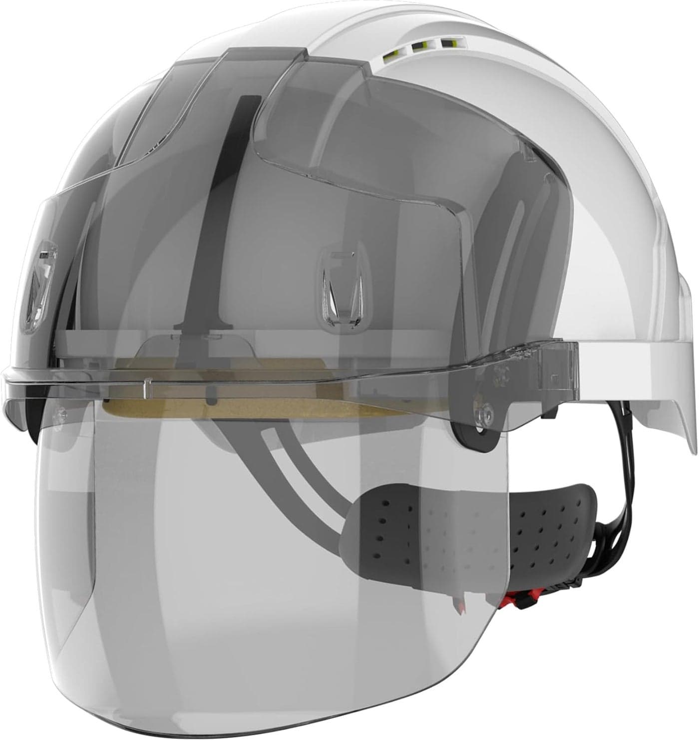 JSP EVO VISTAshield Safety Helmet with Integrated Faceshield - Vented - White/Smoke