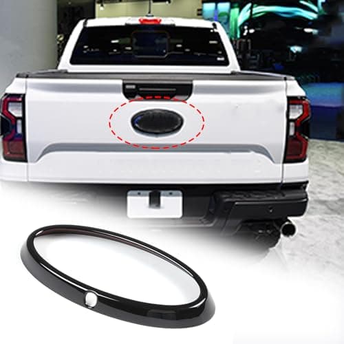Car Tailgate Emblem Badge Logo Trim Cover Compatible with Ford Ranger 2023 2024 Rear Trunk Logo Cover Rear Tailgate Emblem Badge Logo Cover Accessories Piano Black