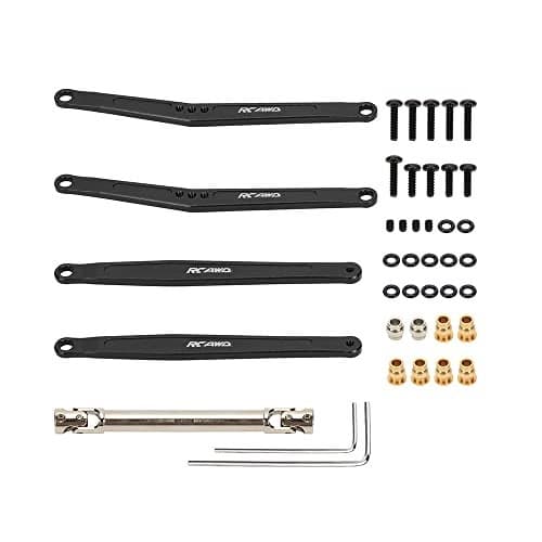 RCAWD 35mm Extended UpperLower Linkage 70mmCVD Center Driveshaft for FMS FCX24 Upgrades Black