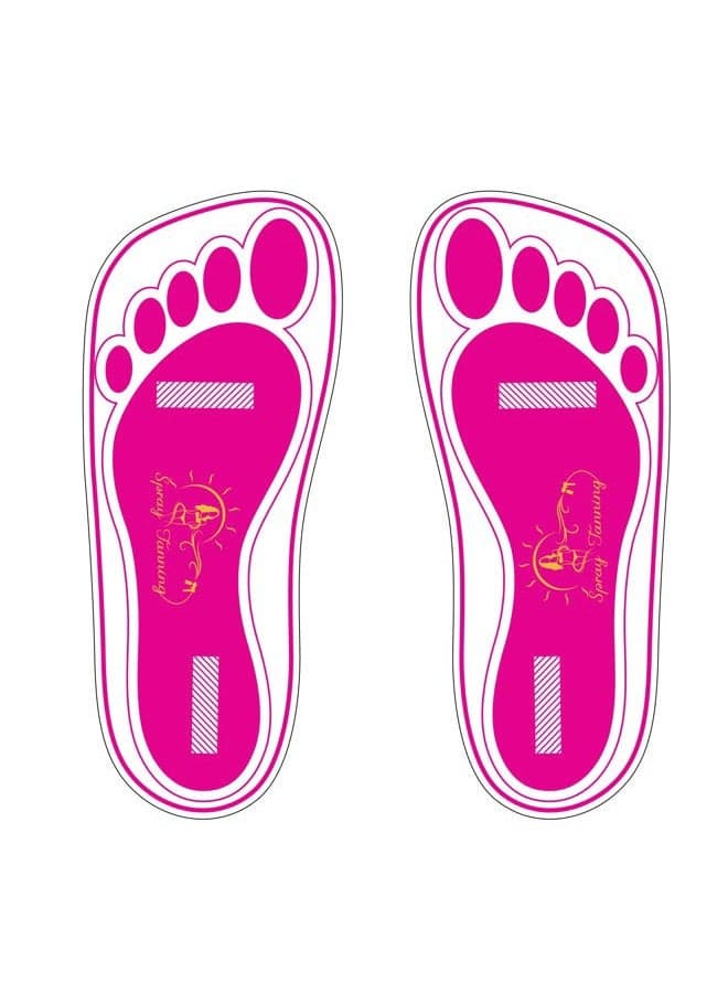 60 Pairs(120 Feets) Disposable Pink Tanning Feet Pads Sunless Airbrush Spray Tent Protect Foot Shaped Spray Tan Sandals