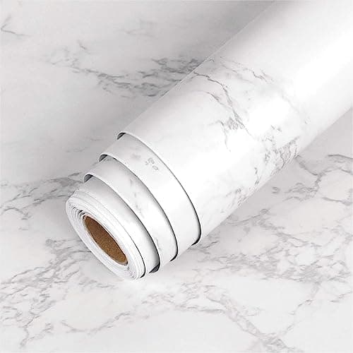 HOME13™ Marble Wallpaper Peel & Stick Contact Paper Self Adhesive Decorative Removable Waterproof Wallpaper for Kitchen Cabinet and Furniture Countertops (24 X 80 INCH, White Grey Matte)