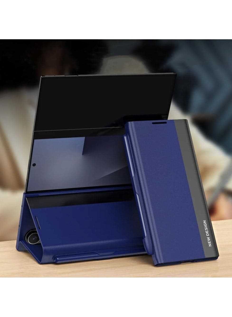 Compatible with Galaxy Z TriFold 5G phone case, featuring a stylus slot and capacitive stylus, full-coverage flip cover with PU leather 【Stand Function】