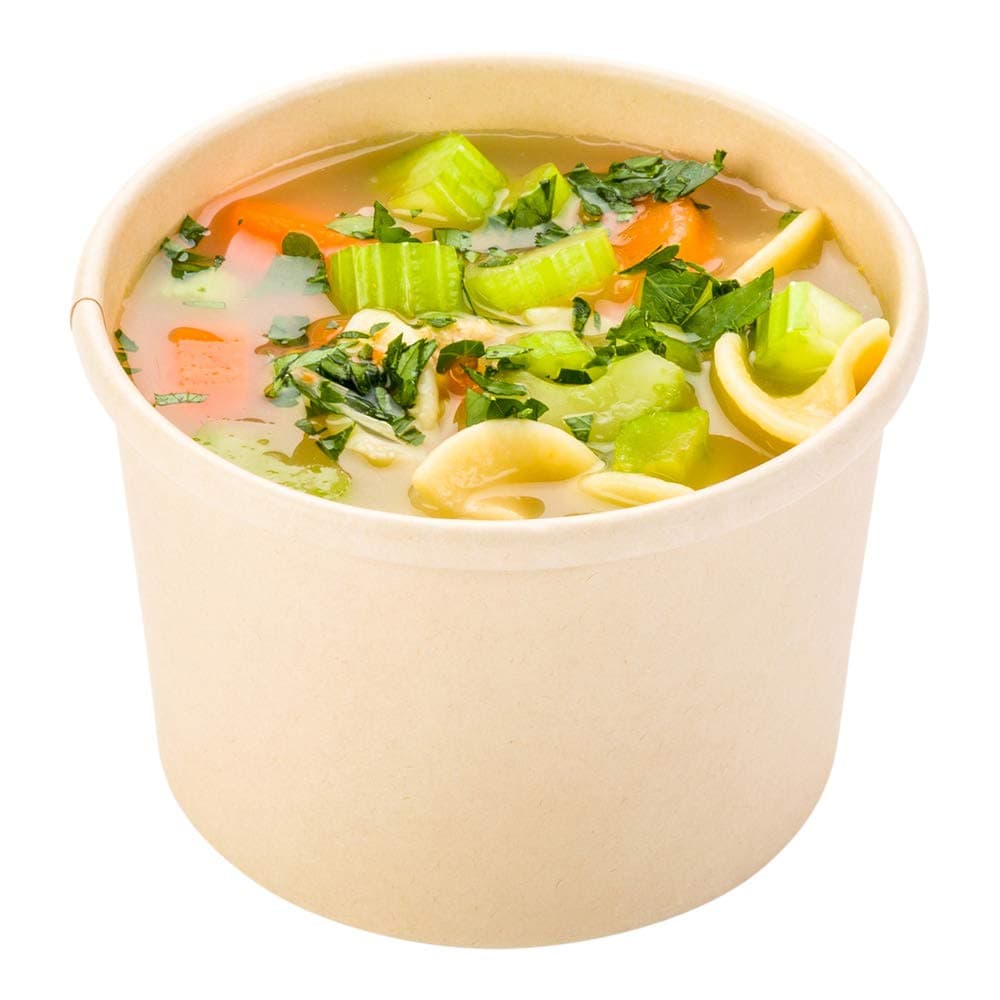 Restaurantware Bio Tek 8 Ounce Disposable Soup Cups 200 Microwavable Paper Soup Cups Vented Lids Sold Separately Hot And Cold Foods Bamboo Paper To Go Soup Containers For Desserts Or Treats